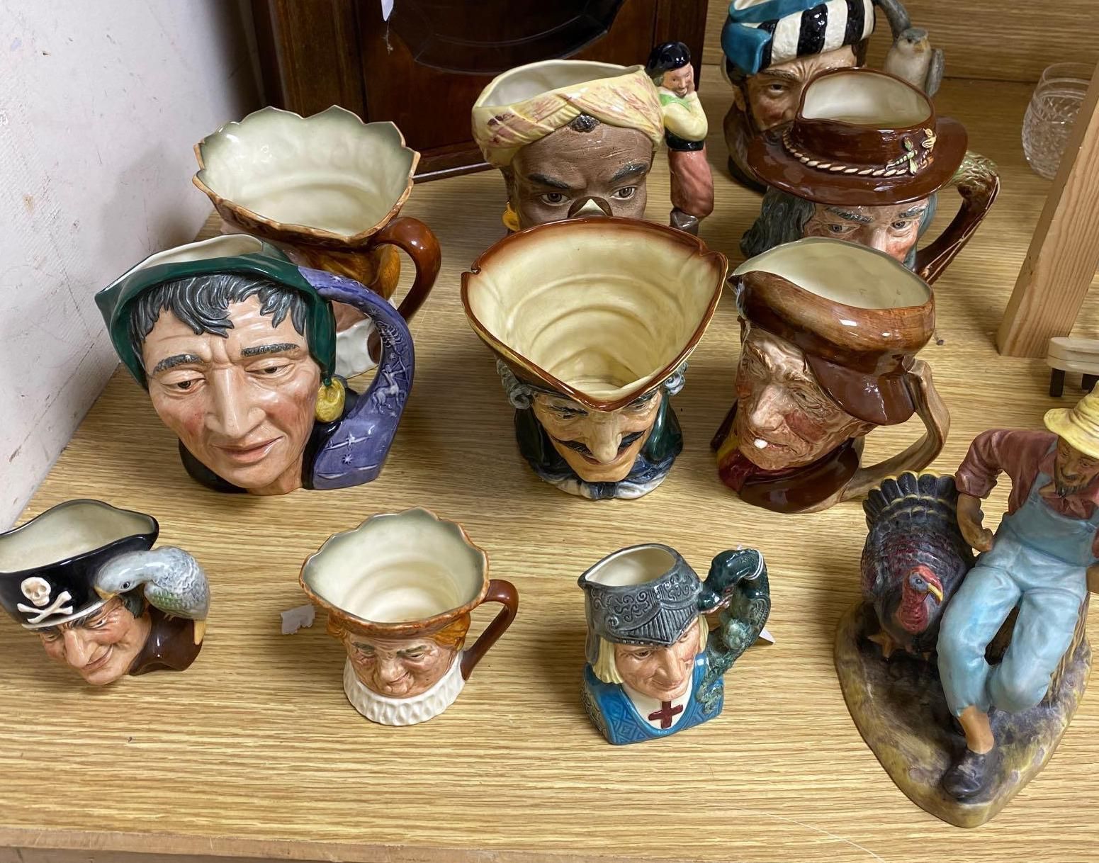 Ten mixed Royal Doulton character jugs and a figure Thanksgiving, HN2446